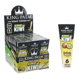 King Palm Hemp Cones King Kiwi 6pk - Dogwalker - 30ct Display